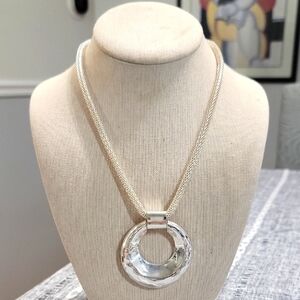 Belk Silver Geometric Pendant Necklace For Sensitive Skin 18"